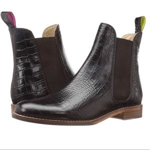 West Bourne chocolate brown croc boot leather